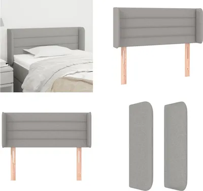 Produktbild von vidaXL Kopfteil mit Ohren Hellgrau 83x16x78/88 cm Stoff - Kopfteil - Kopfteile - Bett-Kopfteil - Bettkopfteil
