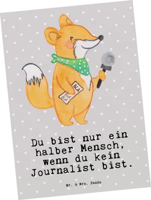 Produktbild von Mr. & Mrs. Panda Postkarte Journalist Herz - Grau Pastell - Geschenk, Studium, Fotokarte, Spruch, Ansichtskarte, Ausbildung, Redakteur, Lustig, bildkarte, Postkarten