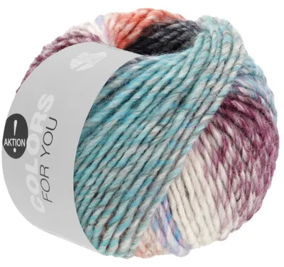 Produktbild von Lana Grossa COLORS FOR YOU 50 g voluminöses Dochtgarn mit Farbverlauf 90 m Farbe 145 - Hell-/Dunkelgrau/Terrakotta/Veilchenblau/Rohweiß/ Brombeer