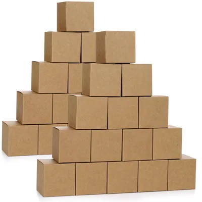 Produktbild von Geschenkboxen klein, braun, 50 Stück, 5 x 5 x 5 cm, mit Deckel