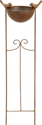 Produktbild von Vogeltränke Rankgitter Futterstelle Gartenstab Gartenstecker Rost farbend H76cm Garten