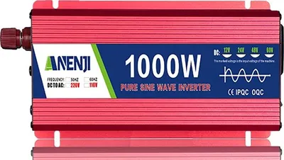 Produktbild von Wechselrichter, reine Sinuswelle, universelle Kompatibilität, 1000W, 12V