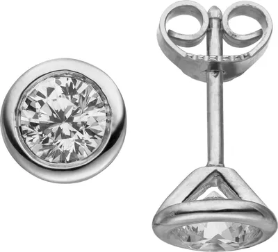 Produktbild von Ohrstecker 585 Gold Weißgold rund mit 2 Brillanten 1,0 Ct. Ohrschmuck Ohrringe
