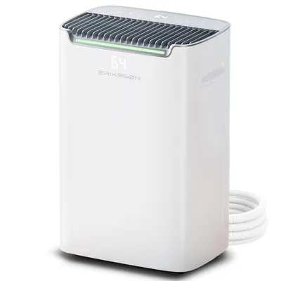 Produktbild von Erikssøn Luftentfeuchter Dry Pro Plus – entfeuchtet bis zu 20 Liter pro Tag – Wäschetrockenfunktion – geeignet für Haus, Schlafzimmer & Keller – Weiß
