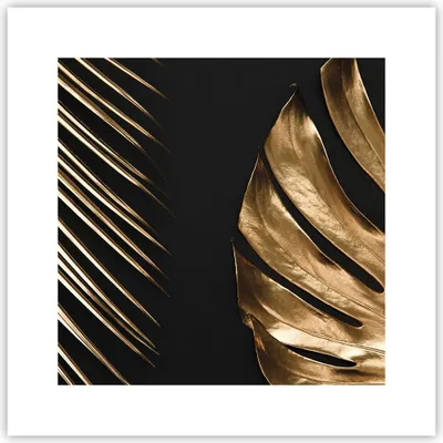 Produktbild von Poster - Poster ohne Rahmen - Golden Blatt Monstera - 30x30 cm - Wand Bild - Wanddeko - Wandbilder - Kunstposter - Wandposter - Bilder - Kunstdruck - Wanddekoration - Wandbild - P2XAC30x30-5028