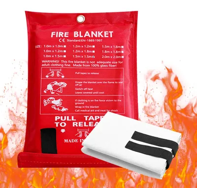 Immagine prodotto di Coperta ignifuga per emergenze, 1,5 x 1,5 m, per uso domestico, cucina, coperta antincendio