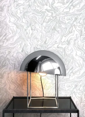 Produktbild von NEWROOM Tapete Grau Papiertapete Marmor - Marmortapete Glamour Silber Weiß Leicht Glänzend   Modern