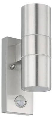 Immagine prodotto di Applique Esterno Moderna Riga 5 Acciaio Argento Vetro Bianco Gu10