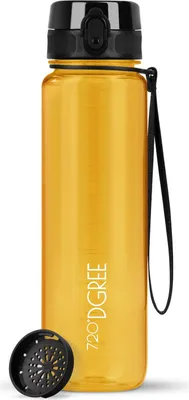 Zdjęcie produktu dla Butelka na napoje uberBottle crystalClear z sitkiem 1000 ml / kolor miodowożółty / 720DGREE