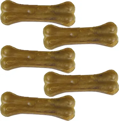 Produktbild von 300g ( 5 Stck.) a 13cm - Schecker Kauknochen - 1. Wahl - schwere Qualität sauber gepresst