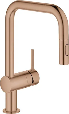 Produktbild von GROHE Minta, Ziehen, Gebürsteter Stahl, Roségold, Hebelgriffe, Einzelbild, 1/2", Spray