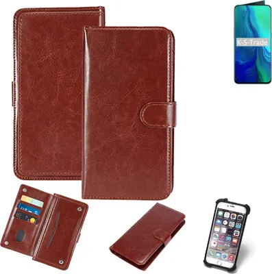 Produktbild von K-S-Trade 360° Hülle kompatibel mit Oppo Reno braun Kunstleder Case BookCase WalletCase Kunstlederederhülle Handyhülle, Rundumschutz Bumper (1x)
