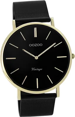 Produktbild von Oozoo Damen Armbanduhr schwarz Analog Vintage Series Metallarmband D2UOC9893A
