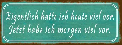 Produktbild von vianmo Holzschild 10x27 cm ich hatte heute viel vor Dekoration