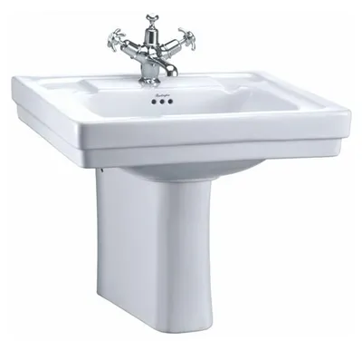 Obrázek produktu pro Casa Padrino umyvadlo s polopodstavcem 61 x 51 x v. 50 cm - porcelánové umyvadlo