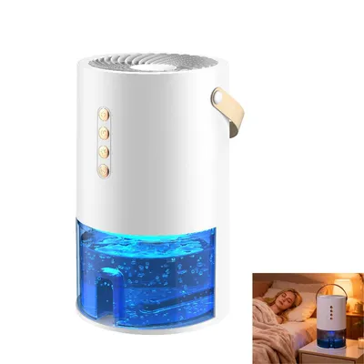 Produktbild von Kompakter Luftentfeuchter 1,3 L Wassertank 33 W Halbleiter leise Timer 4/8/12 h, Schlafzimmer, Büro, Wohnmobil