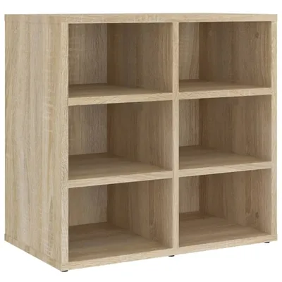 A product image of a wooden cube shelf unit.