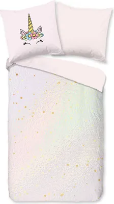 Produktbild von Duvet cover Pure 135x200 + 1* 80x80 cm - rainbow colors / unicorn