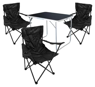 Produktbild von 4-tlg Camping Set Gartenmöbel Campingtisch 3 Campingstuhl Klappstuhl