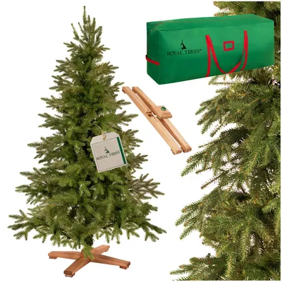 Produktbild von Royal Trees® Weihnachtsbaum 150 cm – Premium künstlicher Fichtebaum, dichter realistischer Christbaum | Deluxe Tannenbaum wie echt inkl. Ständer