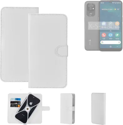 Produktbild von K-S-Trade Handy Hülle Schutz Hülle kompatibel mit Doro 8100 Cover Case Bookstyle Bumper weiß 1x