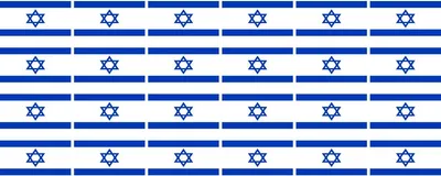 Produktbild von Mini Aufkleber Set - Pack glatt - 33x20mm - selbstklebender Sticker - Fahne - Israel - Flagge / Banner / Standarte fürs Auto, Büro, zu Hause und die Schule - 24 Stück