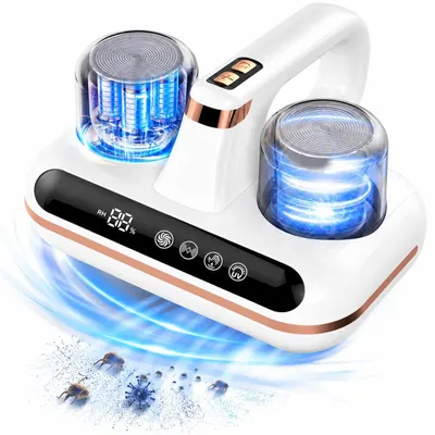 Produktbild von Matratzenstaubsauger, 5-in-1 kabelloser Bettstaubsauger, 16000 Pa starke Saugkraft, UV-C-Licht, Ultraschall-Technologie, geeignet für Staub, Tierhaare