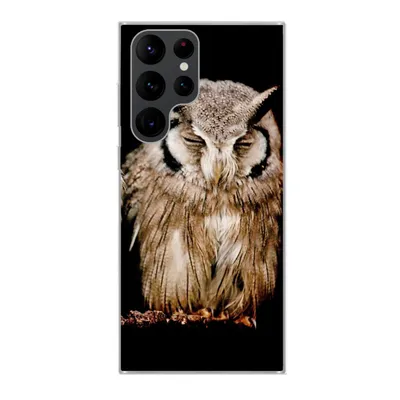 Produktbild von MuchoWow® Handyhülle Schutzhülle Hülle für Samsung Galaxy S22 Ultra Eule - Vogel - Schwarz Silikon Softcase Handy Hülle - Abbildung