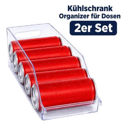 Produktbild von 2 Kühlschrank Organizer Getränkedosen Dosenspender Kühlschrank Aufbewahrungsbox