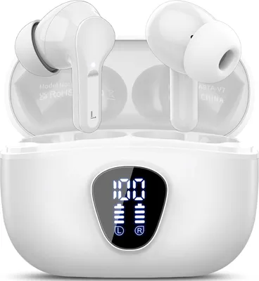 Produktbild von In Ear, 4 ENC Noise Cancelling Mic Ohrhörer, HiFi Stereo Tiefbass, 40H Spielzeit, IP7 Wasserdichte Earbuds, Touch Control, LED-Anzeige, Bluetooth 5.4
