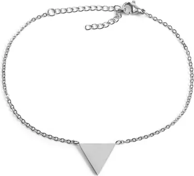 Produktbild von styleBREAKER Edelstahl Armkette mit Dreieck Anhänger, Ankerkette, Karabiner Verschluss, Kette, Schmuck, Damen 05040127
