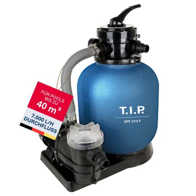 Produktbild von T.I.P. SPF 370 F Poolfilteranlage, Durchfluss max.: 7.000 l/h, Leistung: 550 W, Poolgröße max. 40m³