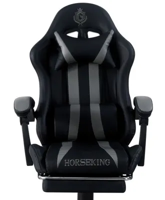 Produktbild von Fotel Gamingowy Horseking Z Podnóżkiem Obrotowy Do Gry Krzesło Szary