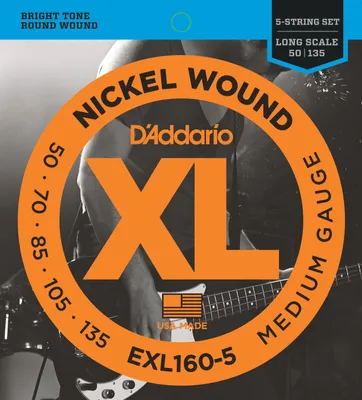Zdjęcie produktu dla D'Addario EXL160-5 Struny do gitary basowej 5-strunowej