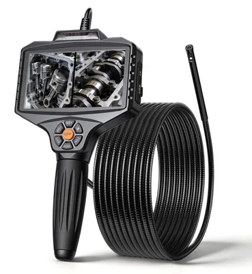 Produktbild von Endoskopkamera mit Licht - Inspektionskamera mit 360° drehbarem Kopf - 5 m Schlangenkabel - 12,7 cm Display - IP67 Wasserdicht - 5000 mAh Akku - 8 mm Boreskop für Auto Haus