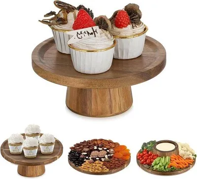 Produktbild von Holz Cupcake Ständer rund 19cm für Hochzeit und Party