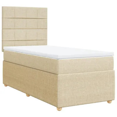 Produktbild von Boxspringbett mit Matratze Creme 100x200 cm Stoff