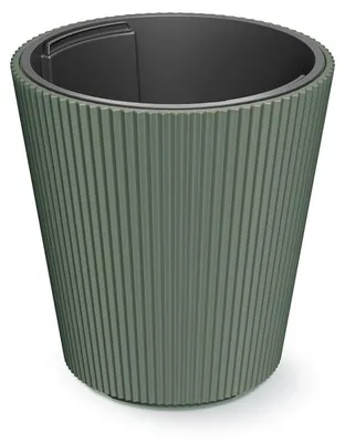 Obrázek produktu pro Prosperplast s.r.o. Květináč s vkladem MILLY tmavě zelená 29,9 cm