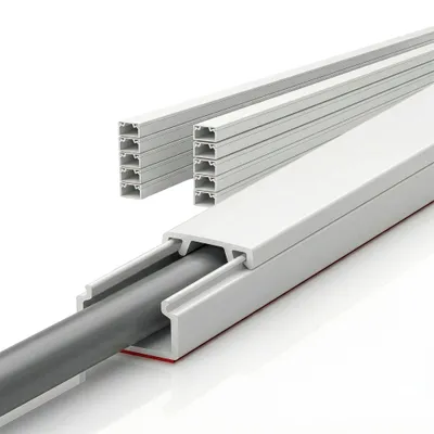 Produktbild von Floordirekt Kabelkanal Oskar 10 x 1m, Kabelleiste selbstklebend, Kabelabdeckung Weiß für Wand, Schreibtisch, Wohnzimmer, Büro & Homeoffice - 15x10mm