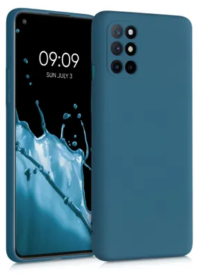 Produktbild von kwmobile Hülle kompatibel mit OnePlus 8T Hülle - gummierte TPU Silikon Handyhülle - Schutzhülle für kabelloses Laden - Case in Petrol matt