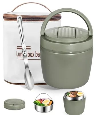 Image de Omgoods - Récipient isotherme de 1,2 litre avec cuillère, idéal pour les repas chauds