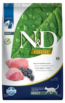 Zdjęcie produktu dla Farmina Pet Food N&D Prime, Dorosły, Jagodowy, Jagnięcina, 5 kg, Nie zawiera ziarna, Zawiera przeciwutleniacze