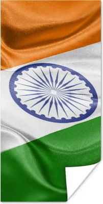 Produktbild von MuchoWow® Poster Nahaufnahme der Flagge von Indien 60x120 cm - Wandschmuck