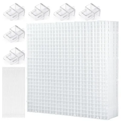 Aquarium-Abdeckgitter-Set, 8x30x30 cm, mit Halteklammern, Weiß