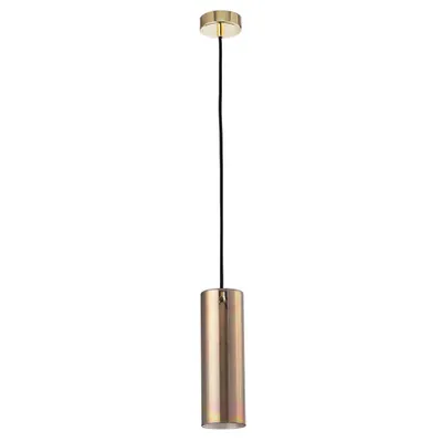 Zdjęcie produktu dla Lampa wisząca, metal, złote szkło, chrom, gniazdo E14
