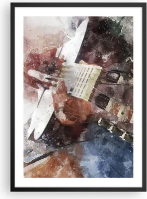 Produktbild von Gerahmtes Poster - Schwarzer Rahmen - Gitarre Musik - 50x70 cm - Wand Bild - Wanddeko - Wandbilder - Kunstposter - Wandposter - Bilderrahmen - Bilder - Kunstdruck - Wandbild - P2BPA50x70-4000