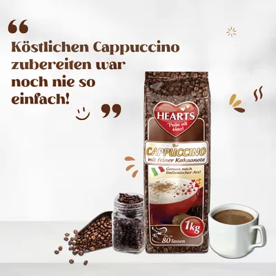 Produktbild von Hearts Cappuccino mit feiner Kakaonote 1 kg