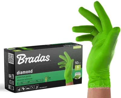 Produktbild von 50 Stück Nitril-Einweghandschuhe Grün | Extra stark, puderfrei, lebensmittelgeeignet, S (6-7)