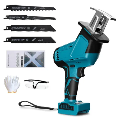 Akku-Säbelsäge, bürstenlos, 0-3500 U/min, 4 Sägeblätter, für Makita 18V