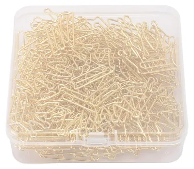 Immagine prodotto di 100 graffette in ferro a forma di , graffette decorative con scatola per libri, quaderni, cartellette, oro